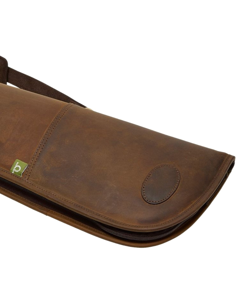 Brown Coloured Chatham Premium Pull Up Leather Full Zip Gun Slip on white background #colour_brown