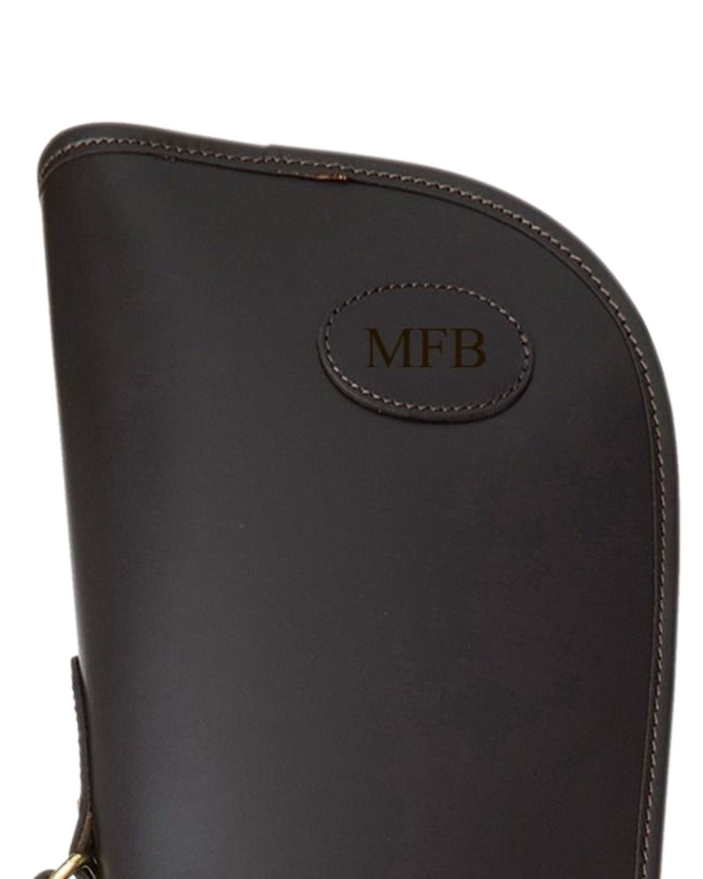 Dark Brown Coloured Chatham Premium Pull Up Leather Full Zip Gun Slip on white background #colour_dark-brown