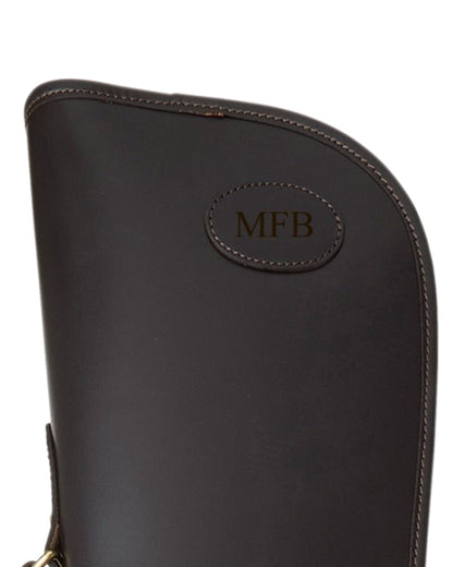 Dark Brown Coloured Chatham Premium Pull Up Leather Full Zip Gun Slip on white background #colour_dark-brown