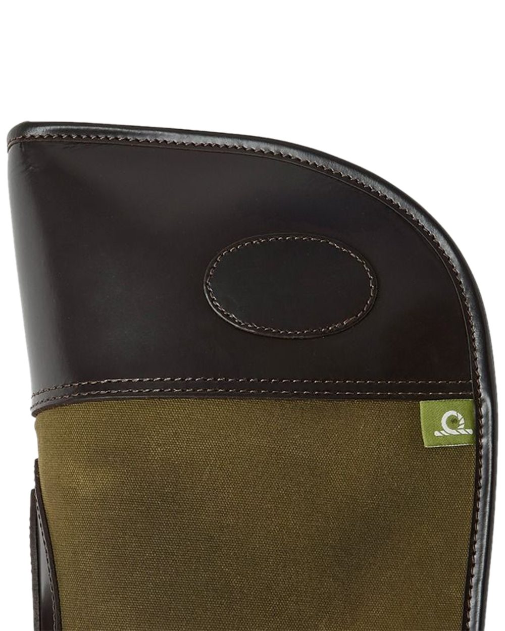 Green Dark Brown Coloured Chatham Premium Pull Up Leather Full Zip Gun Slip on white background #colour_green-dark-brown