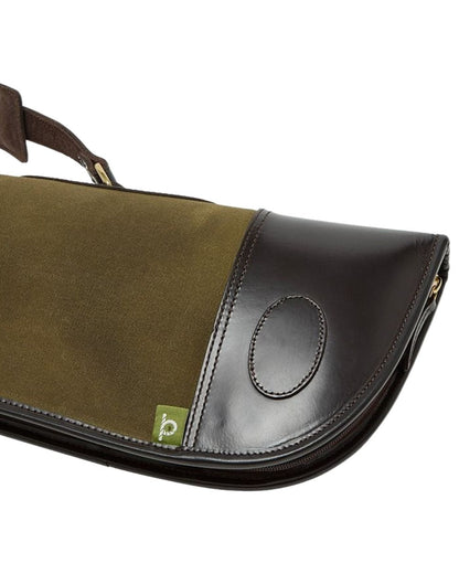 Green Dark Brown Coloured Chatham Premium Pull Up Leather Full Zip Gun Slip on white background #colour_green-dark-brown