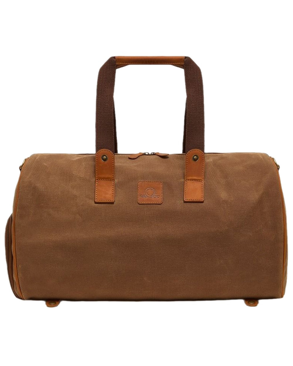 Field Tan Coloured Chatham Waxed Canvas Duffel Bag & Suit Carrier on white background #colour_field-tan