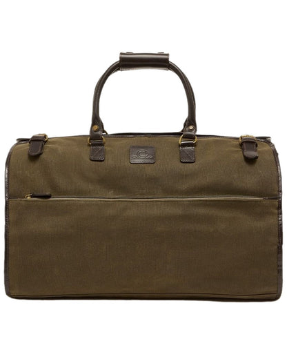 Green Dark Brown Coloured Chatham Waxed Canvas Duffel Bag & Suit Carrier on white background #colour_green-dark-brown