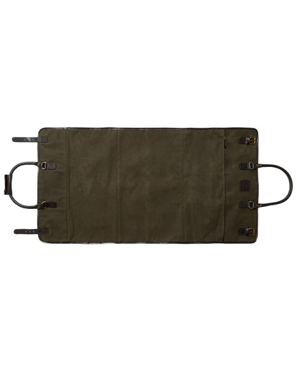 Green Dark Brown Coloured Chatham Waxed Canvas Duffel Bag & Suit Carrier on white background #colour_green-dark-brown