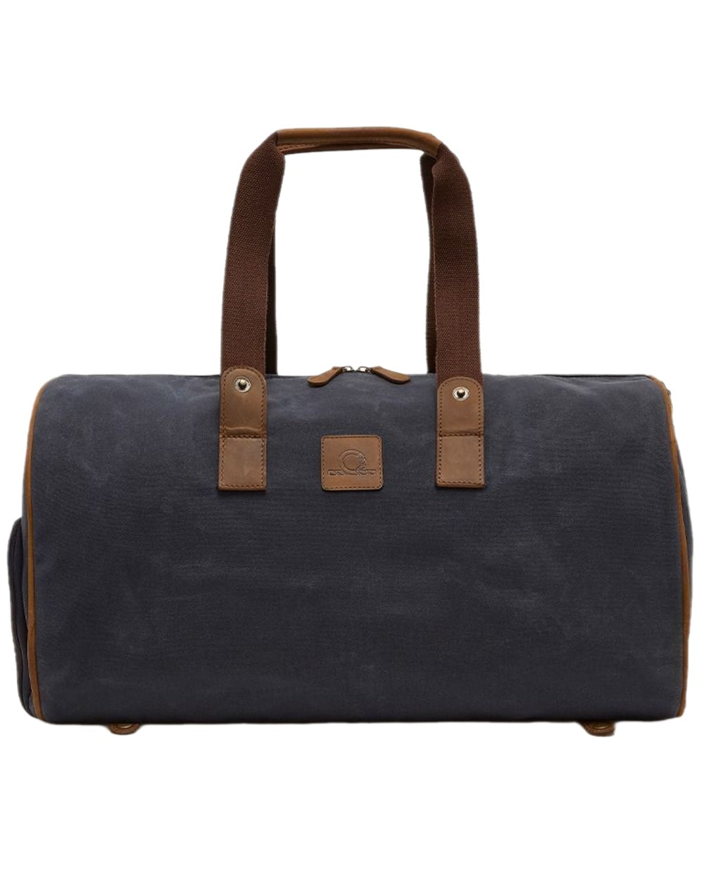 Navy Brown Coloured Chatham Waxed Canvas Duffel Bag & Suit Carrier on white background #colour_navy-brown