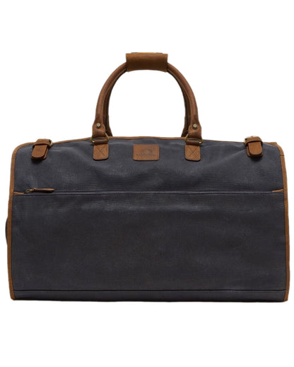 Navy Brown Coloured Chatham Waxed Canvas Duffel Bag & Suit Carrier on white background #colour_navy-brown