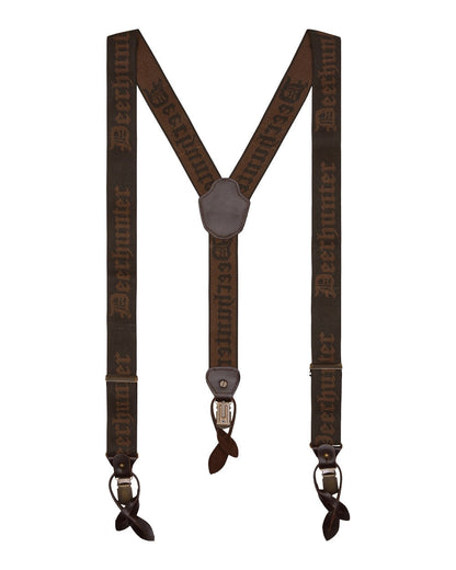 Walnut coloured Combi Braces, Buttons and Clips on white background #colour_walnut
