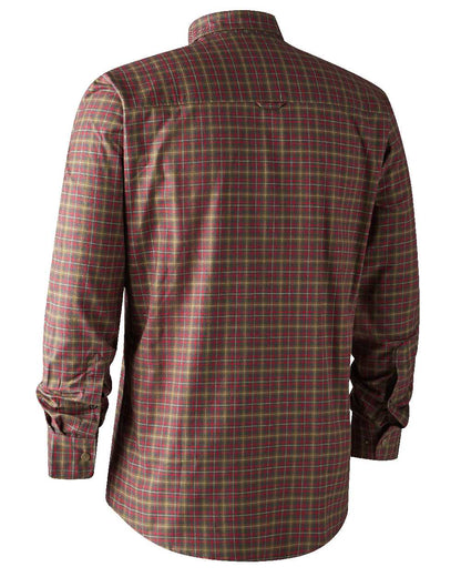 Red Check coloured Deerhunter Aiden Shirt on white background #colour_red-check