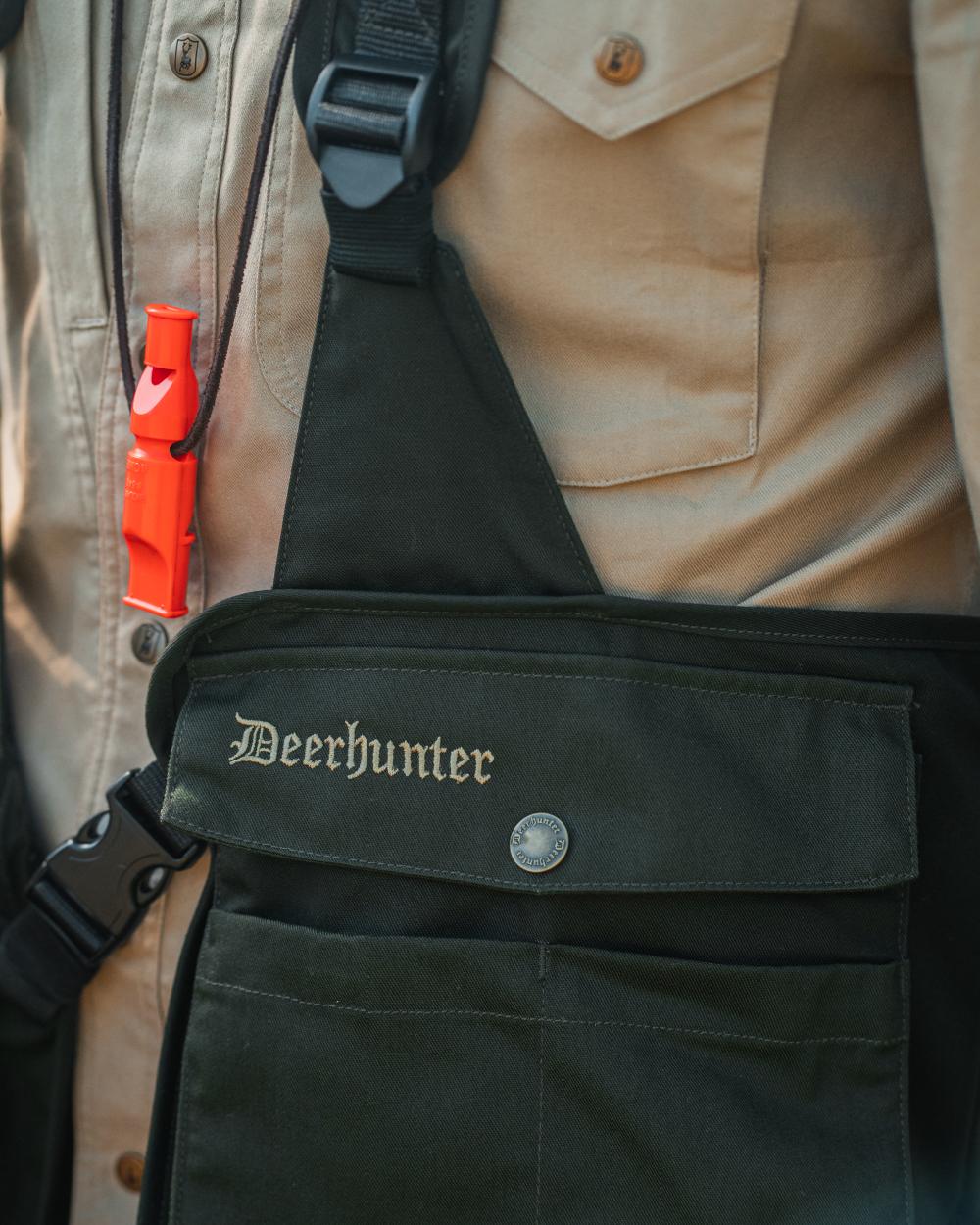 Timber coloured Deerhunter Atlas Waistcoat on forest background #colour_timber