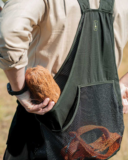 Timber coloured Deerhunter Atlas Waistcoat on forest background #colour_timber