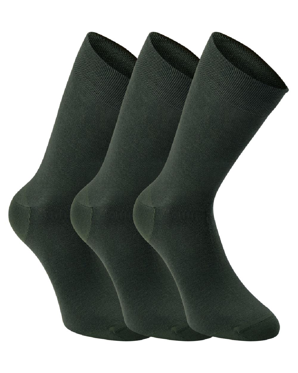 Green coloured Deerhunter Bamboo Socks 3 Pack on white background #colour_green