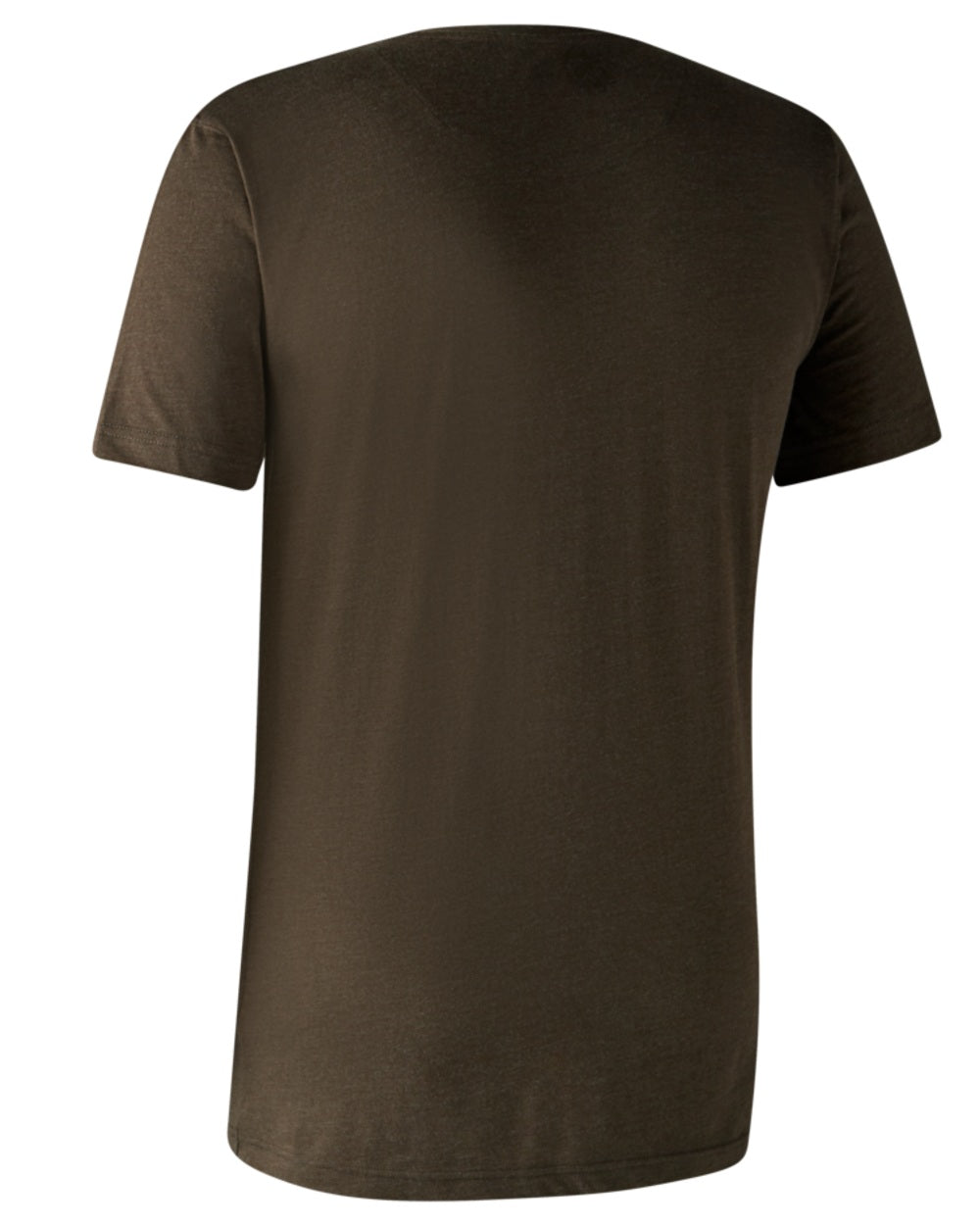 Adventure Green Melange Brown Leaf Melange coloured Deerhunter Basic 2-Pack T-Shirt on white background #colour_adventure-green-melange-brown-leaf-melange