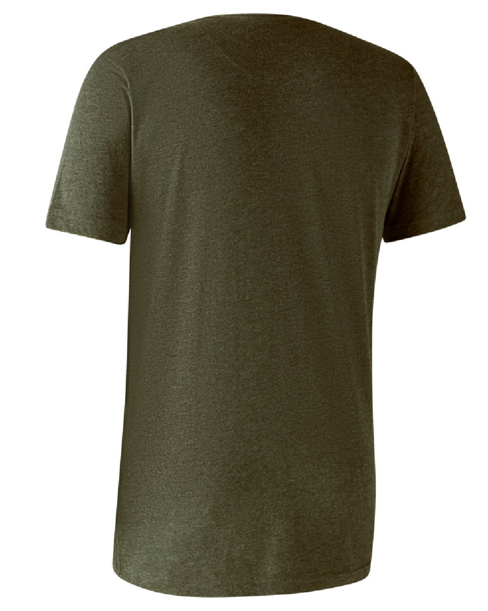 Adventure Green Melange coloured Deerhunter Basic 2-Pack T-Shirt on white background #colour_adventure-green-melange