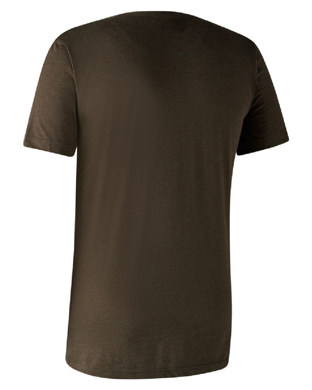 Brown Leaf Melange coloured Deerhunter Basic 2-Pack T-Shirt on white background #colour_brown-leaf-melange