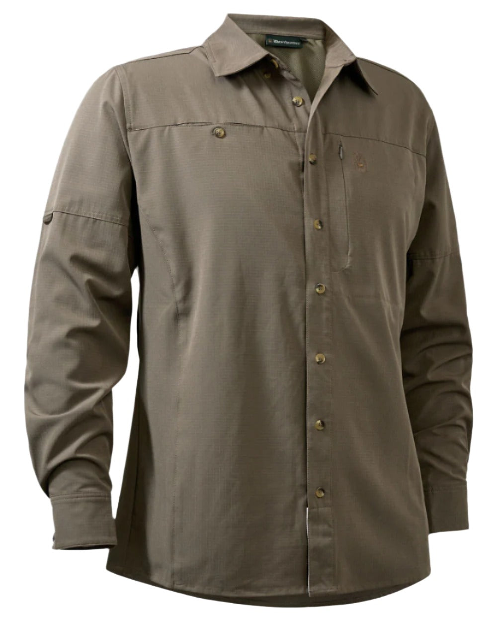 Stone Grey coloured Deerhunter Canopy Shirt on White background #colour_stone-grey