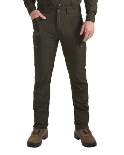 Forest Green coloured Deerhunter Canopy Trousers on white background #colour_forest-green