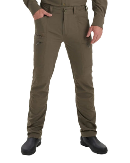 Stone Grey coloured Deerhunter Canopy Trousers on white background #colour_stone-grey
