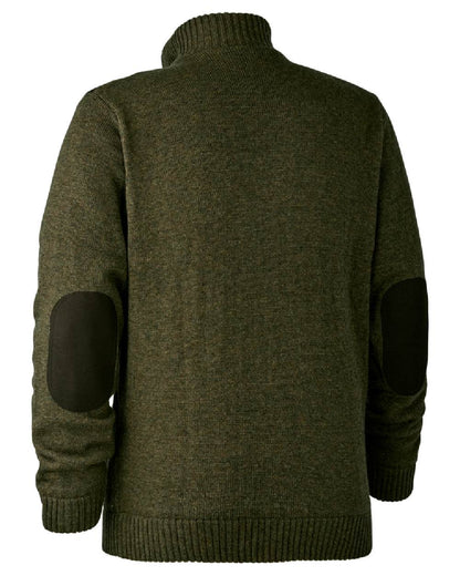 Cypress coloured Deerhunter Carlisle Knit Cardigan With Stormliner on white background #colour_cypress