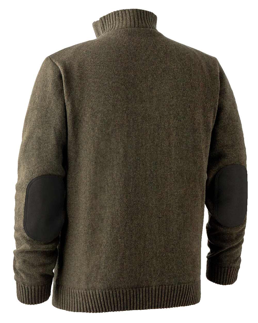 Cypress coloured Deerhunter Carlisle Knit with Stormliner Zip Neck Sweater on white background #colour_cypress
