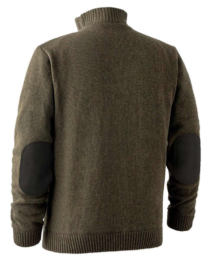 Cypress coloured Deerhunter Carlisle Knit with Stormliner Zip Neck Sweater on white background #colour_cypress