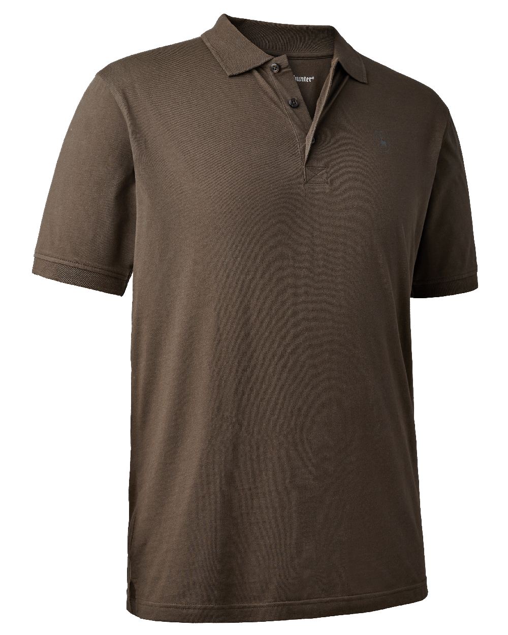 Brown Leaf coloured Deerhunter Christian Polo Shirt on white background #colour_brown-leaf