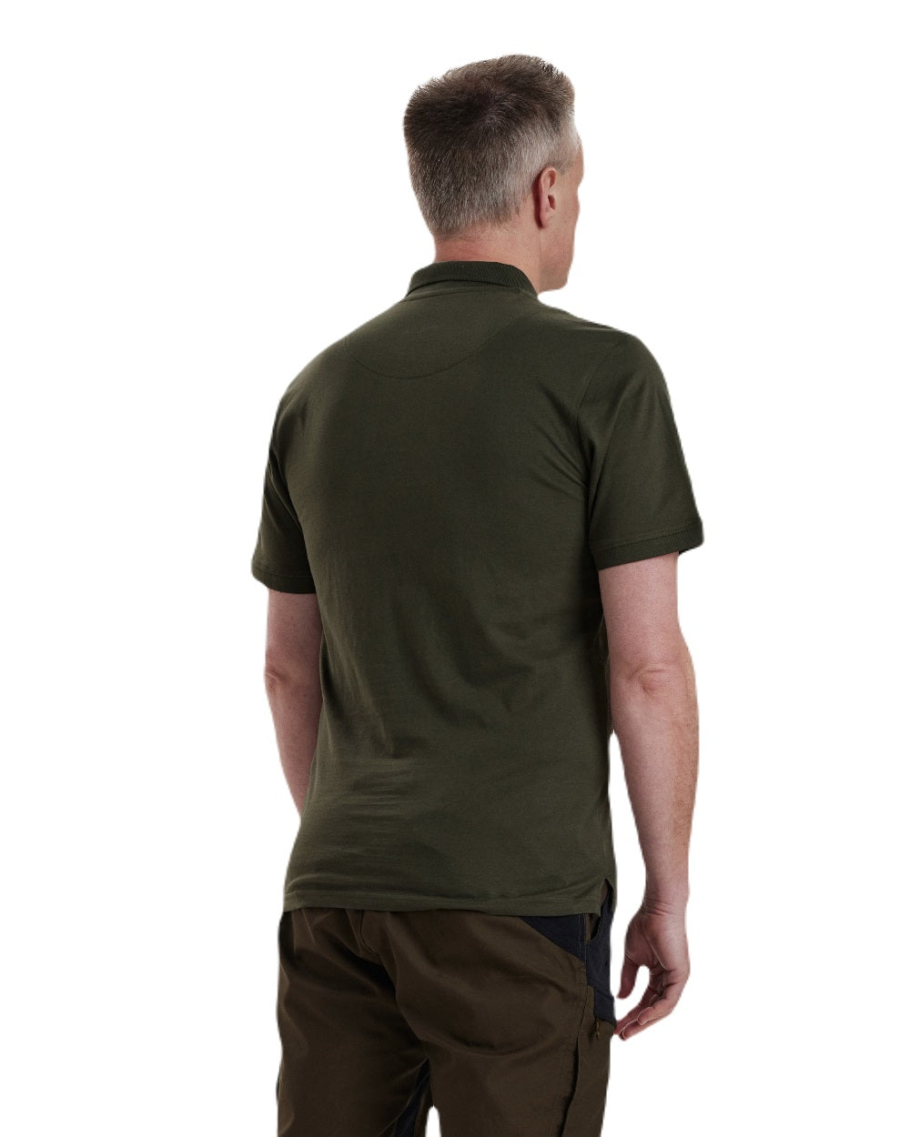 Green coloured Deerhunter Christian Polo Shirt on white background #colour_green