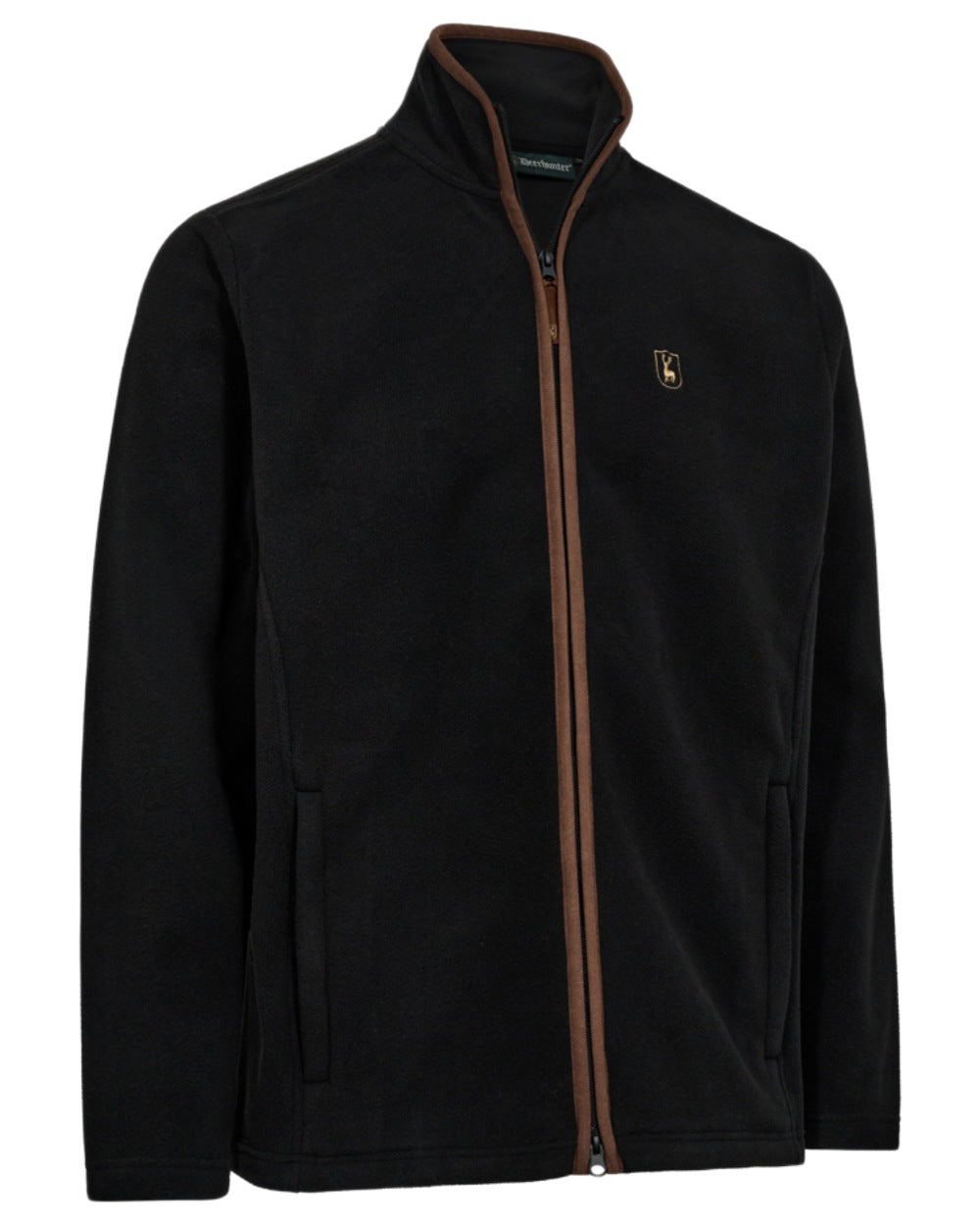 Anthracite Grey coloured Deerhunter Cumbria Fleece Jacket on white background #colour_anthracite-grey