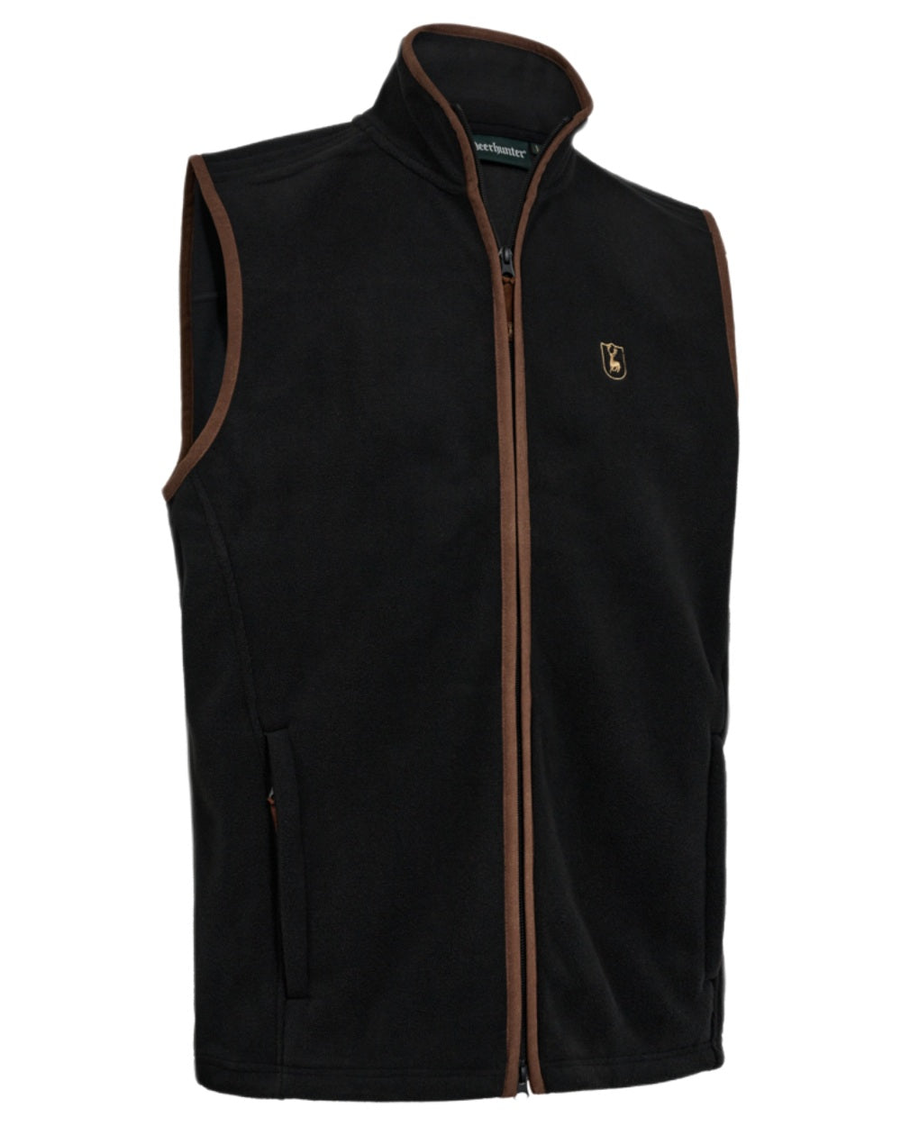 Anthracite Grey coloured Deerhunter Cumbria Fleece Waistcoat on white background #colour_anthracite-grey