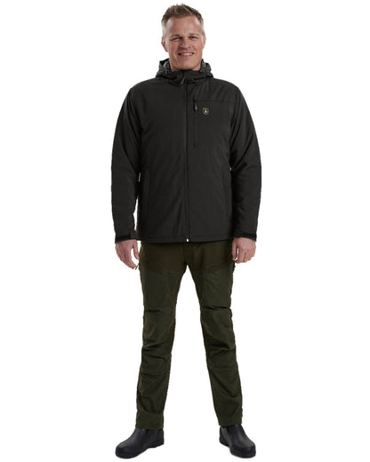 Black coloured Deerhunter Denver Winter Jacket on white background #colour_black