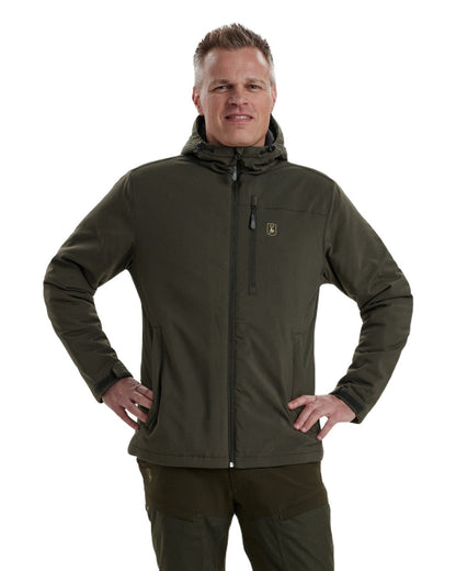 Timber coloured Deerhunter Denver Winter Jacket on white background #colour_timber