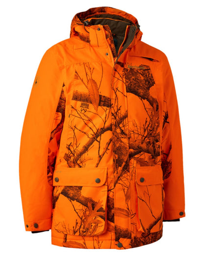 Realtree Edge Safety Orange Coloured Deerhunter Eagle Winter Jacket on white background #colour_realtree-edge-safety-orange