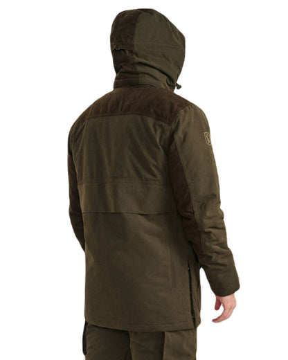 Tarmac Green Coloured Deerhunter Eagle Winter Jacket On A White Background #colour_tarmac-green