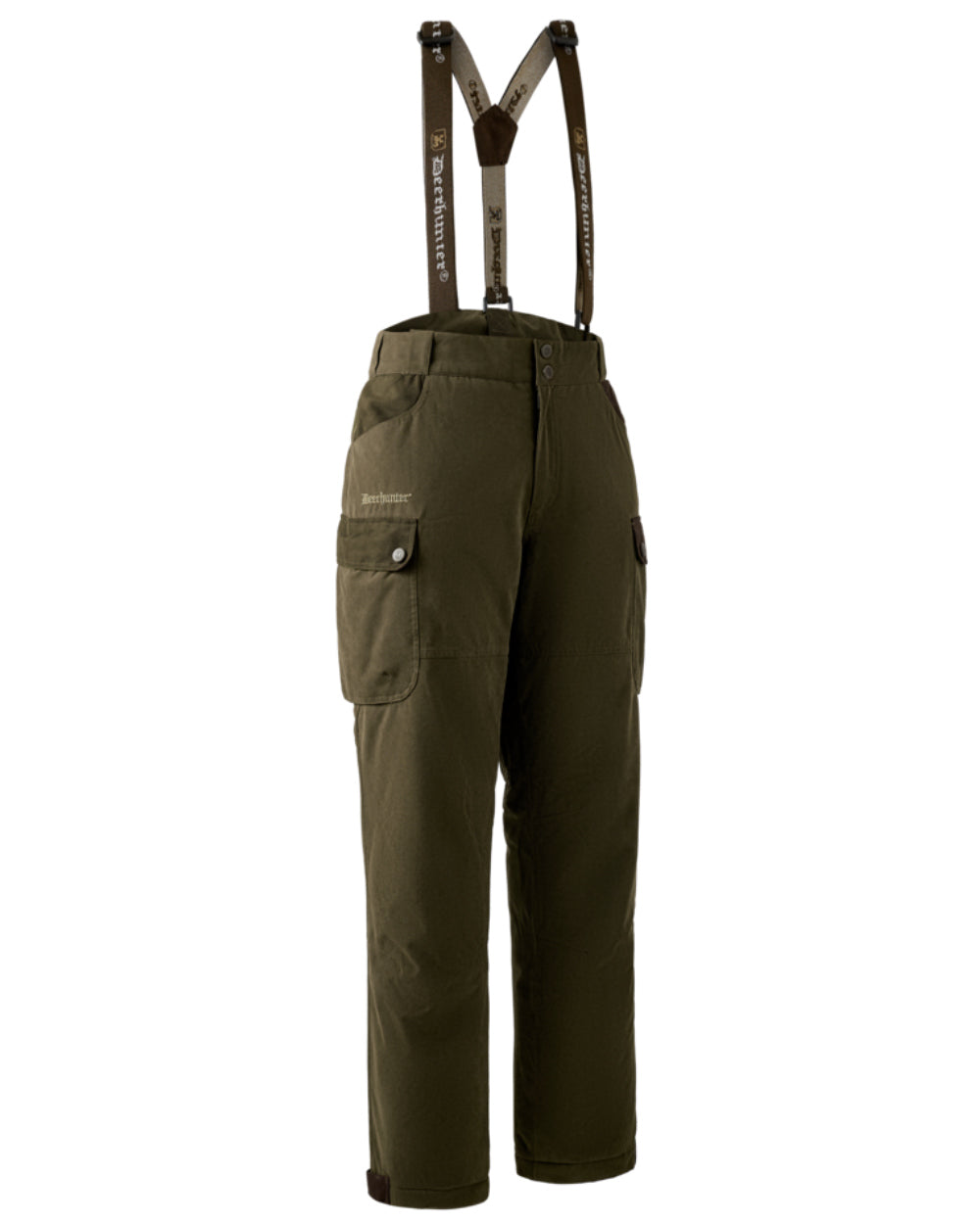 Tarmac Green Coloured Deerhunter Eagle Winter Trousers On A White Background #colour_tarmac-green