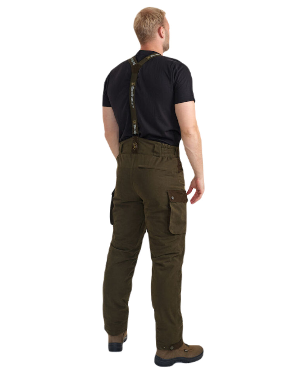 Tarmac Green Coloured Deerhunter Eagle Winter Trousers On A White Background #colour_tarmac-green