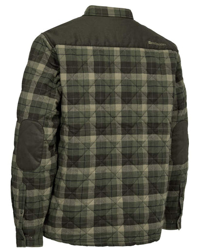 Green Check coloured Deerhunter Elbert Padded Shirt Jacket on white background #colour_green-check