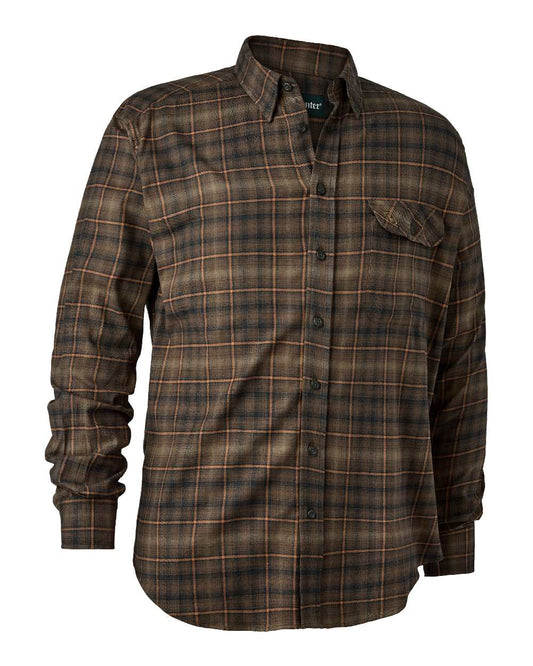 Green Check coloured Deerhunter Eric Shirt on white background #colour_green-check