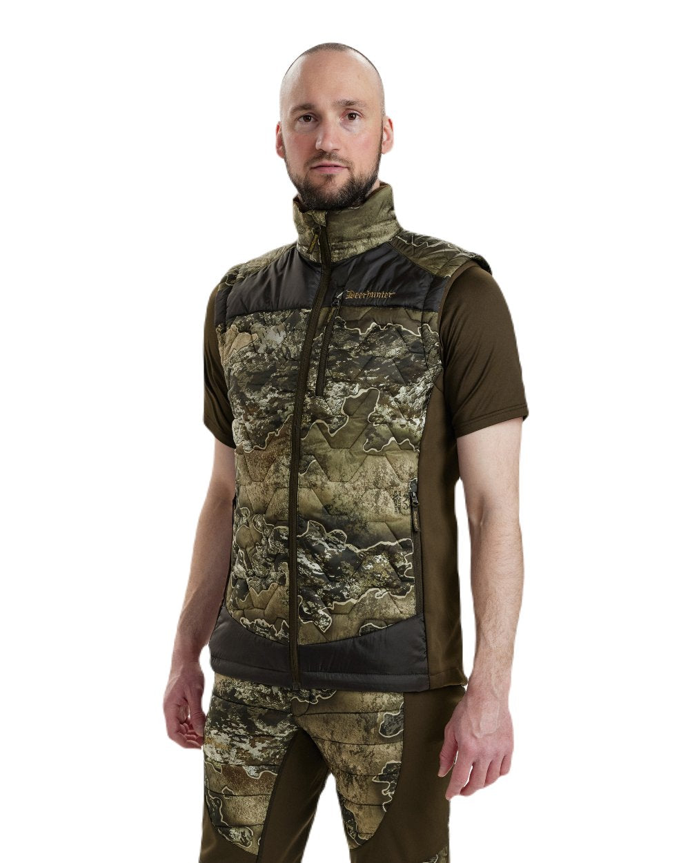 Realtree Excape coloured Deerhunter Excape Quilted Waistcoat on white background #colour_realtree-excape