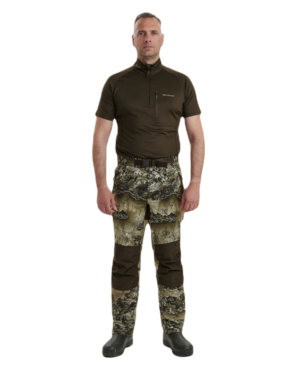 Realtree Excape coloured Deerhunter Excape Rain Trousers on white background #colour_realtree-excape