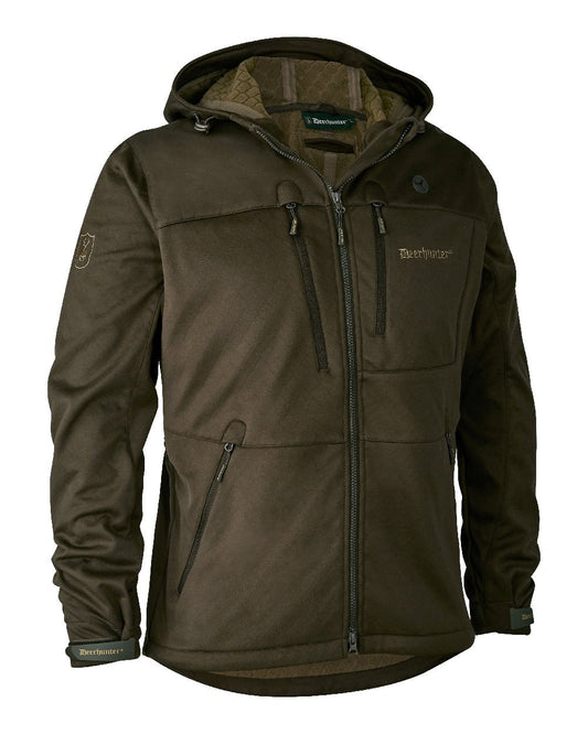 Art Green coloured Deerhunter Excape Softshell Jacket on white background #colour_art-green