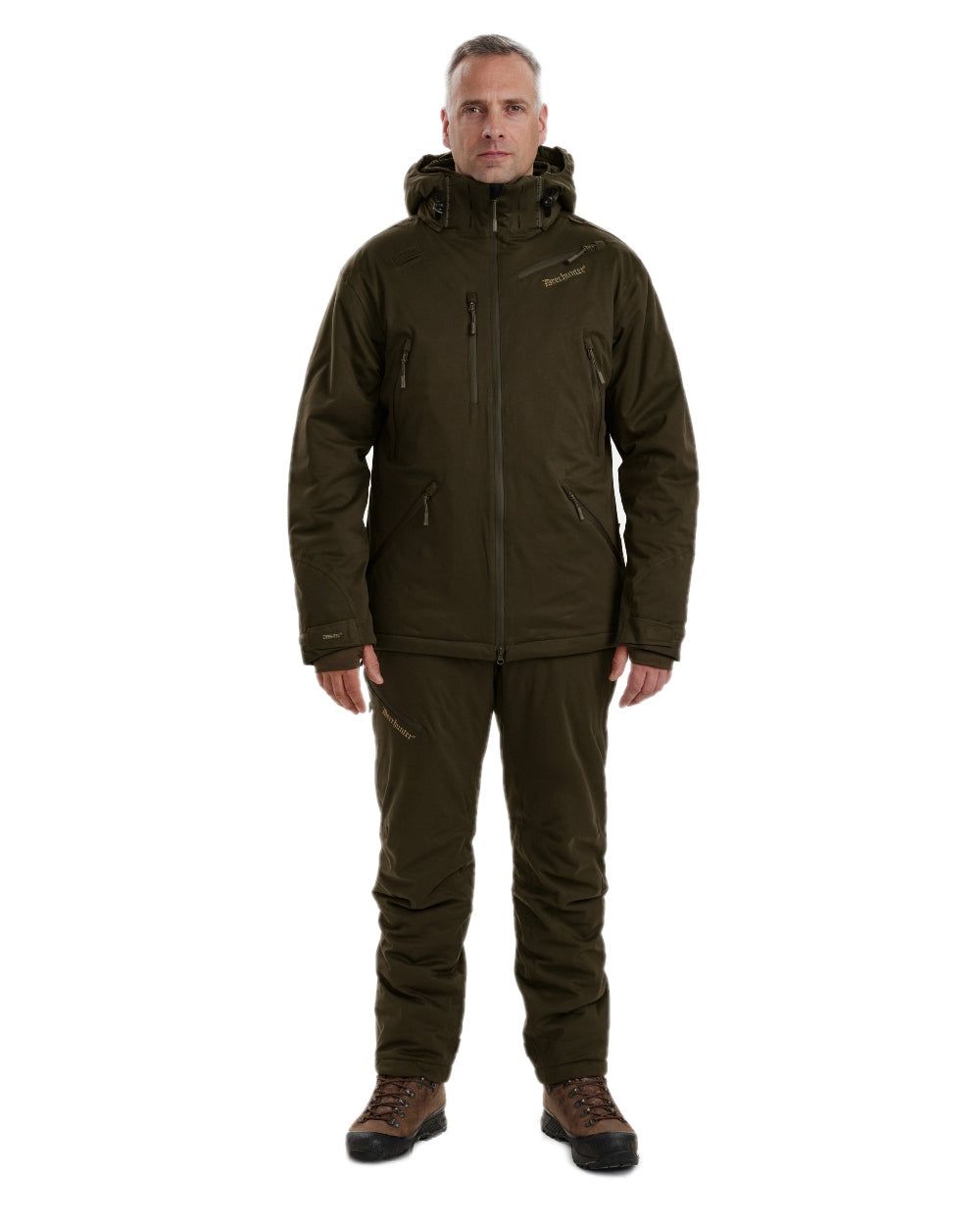 Art Green coloured Deerhunter Excape Winter Waterproof Jacket on white background #colour_art-green