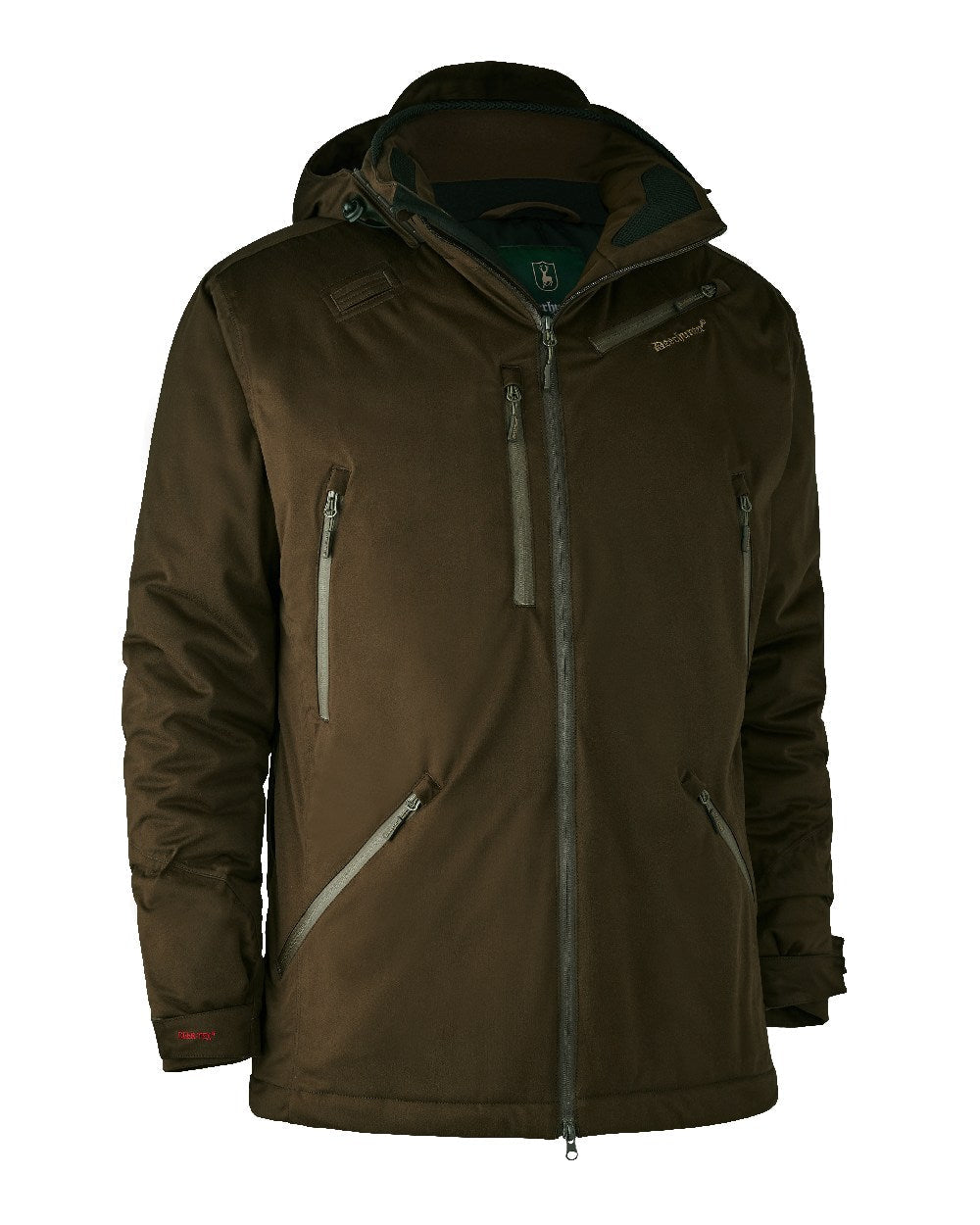 Art Green coloured Deerhunter Excape Winter Waterproof Jacket on white background #colour_art-green