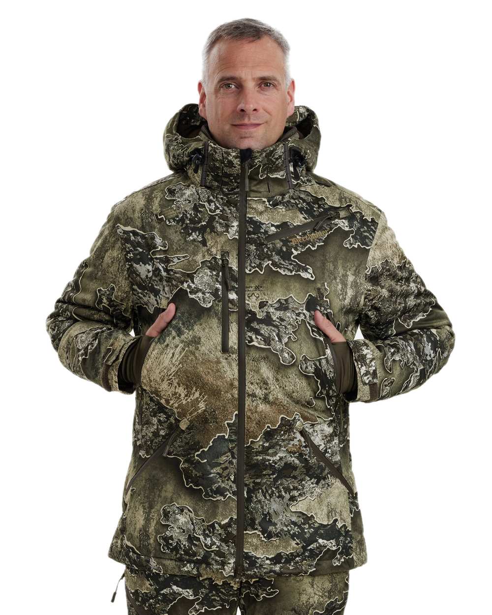 Realtree Excape coloured Deerhunter Excape Winter Waterproof Jacket on white background #colour_realtree-excape