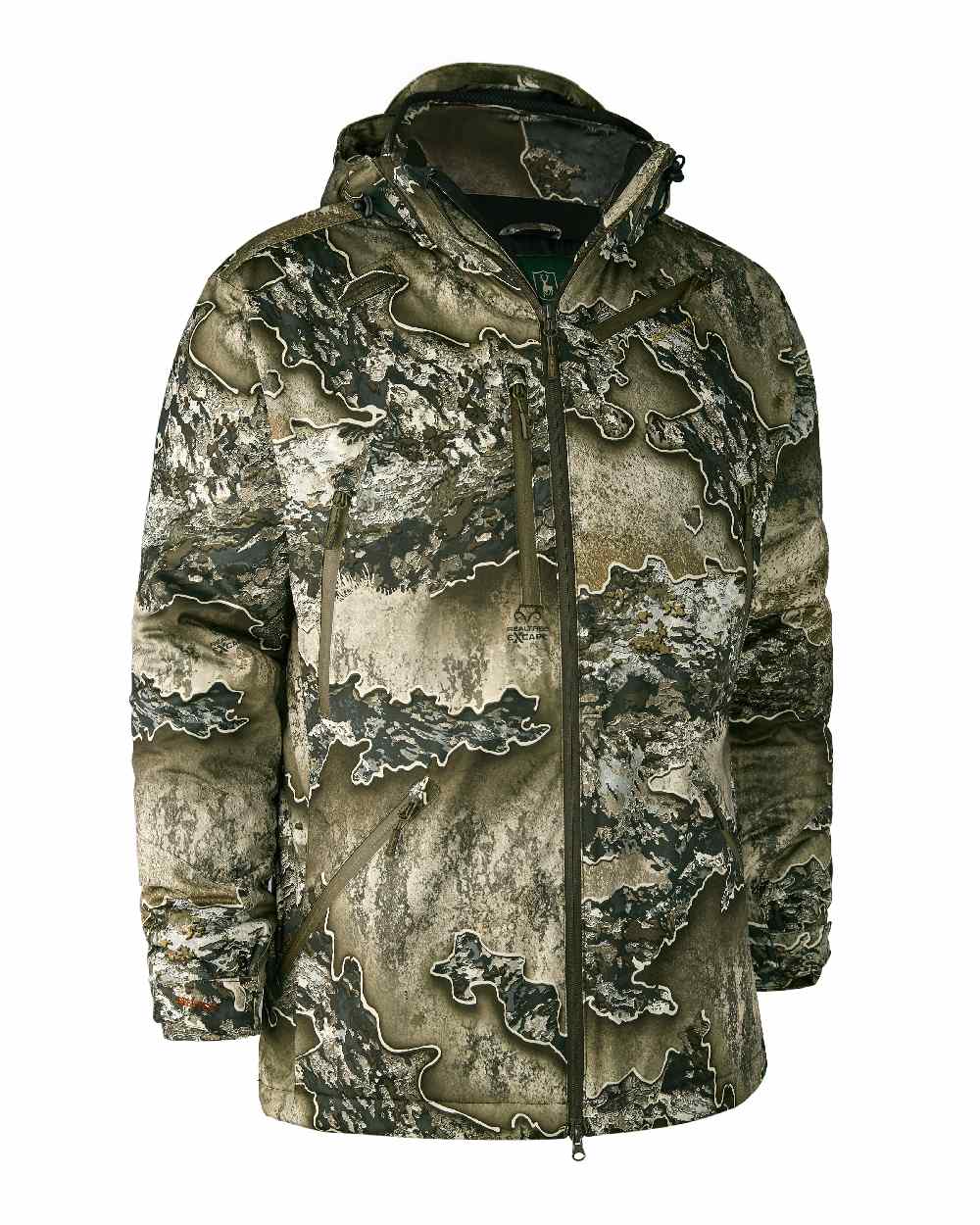 Realtree Excape coloured Deerhunter Excape Winter Waterproof Jacket on white background #colour_realtree-excape