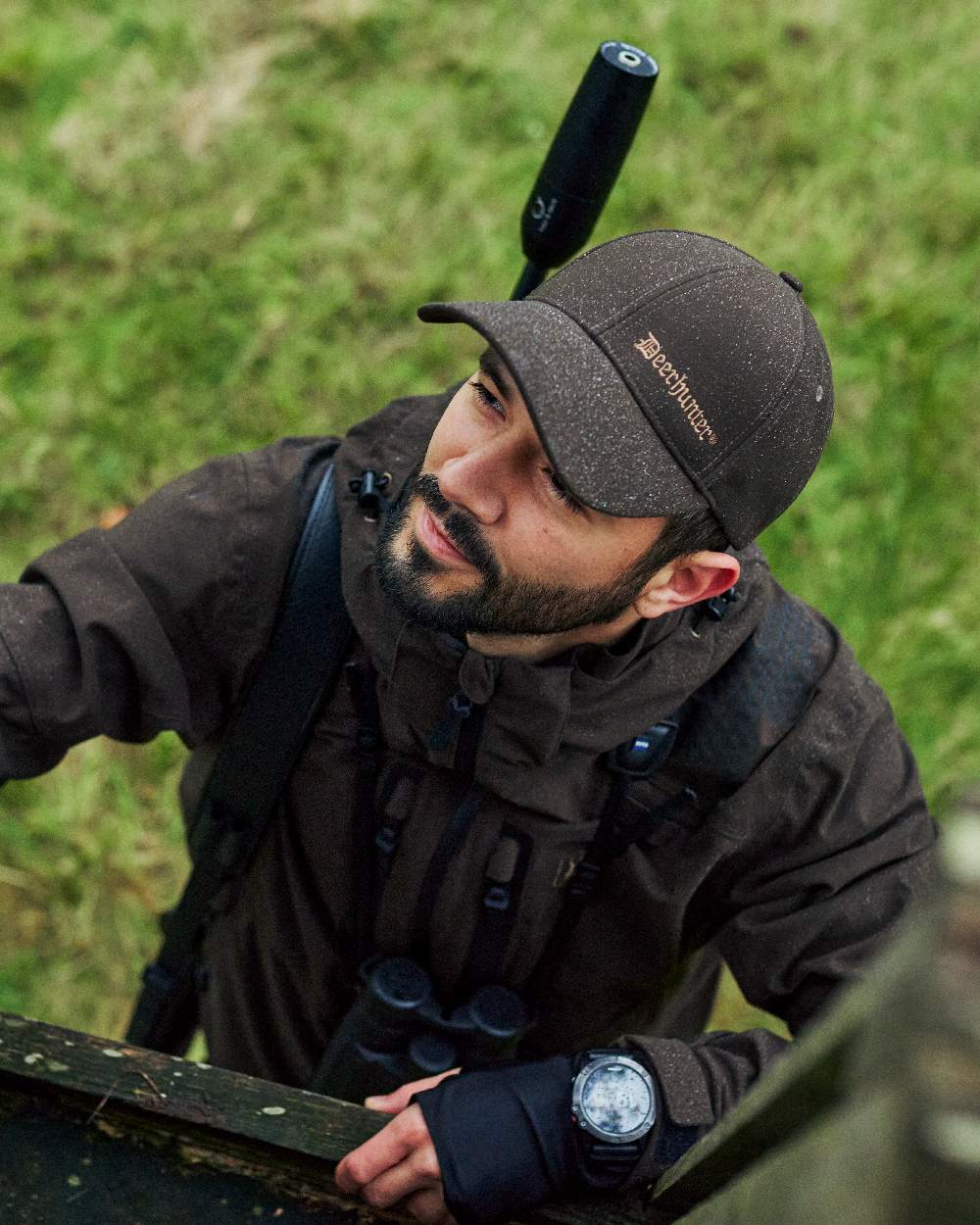 Wood coloured Deerhunter Game Cap on blurry background #colour_wood