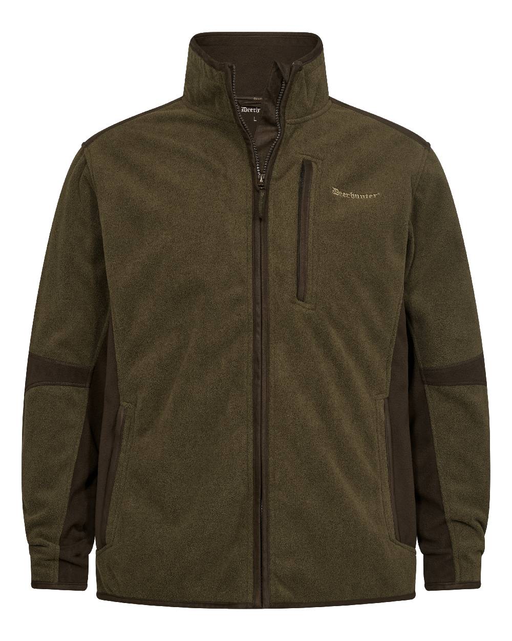 Graphite Green coloured Deerhunter Gamekeeper Bonded Fleece Jacket on white background #colour_graphite-green