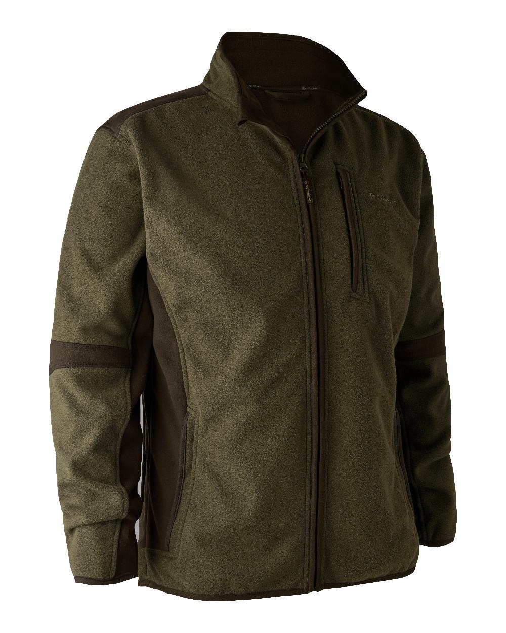Graphite Green coloured Deerhunter Gamekeeper Bonded Fleece Jacket on white background #colour_graphite-green
