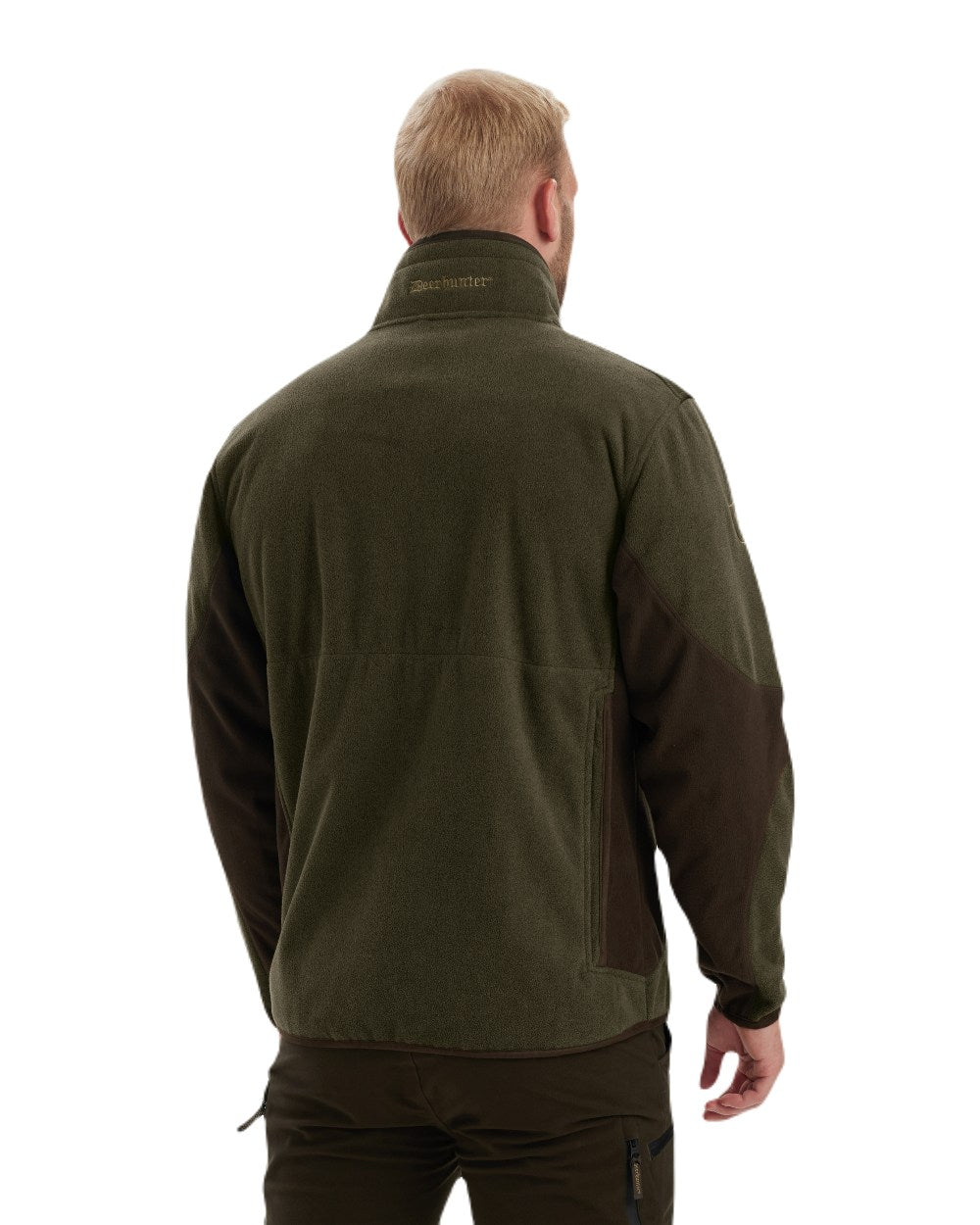 Graphite Green coloured Deerhunter Gamekeeper Bonded Fleece Jacket on white background #colour_graphite-green