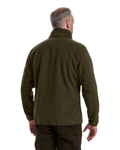 Canteen Orange coloured Deerhunter Gamekeeper Reversible Bonded Fleece Jacket on white background #colour_canteen-orange