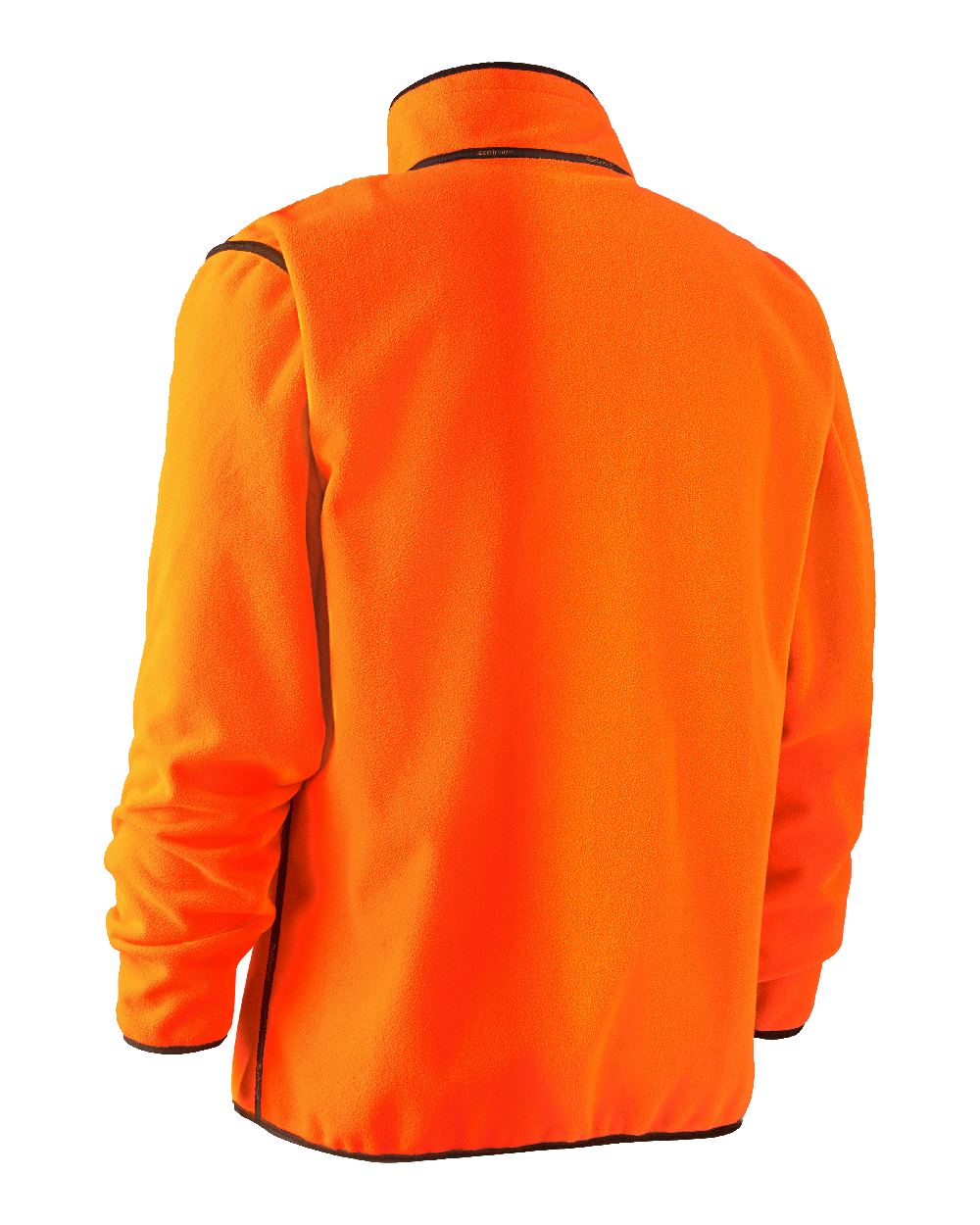 Canteen Orange coloured Deerhunter Gamekeeper Reversible Bonded Fleece Jacket on white background #colour_canteen-orange