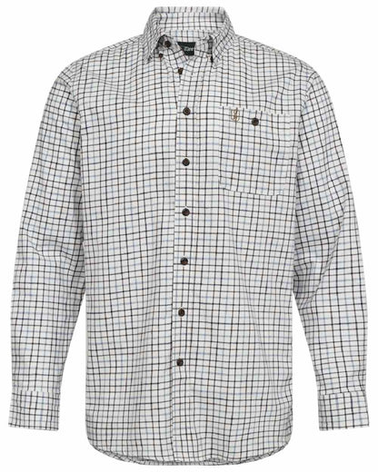 Blue Check Coloured Deerhunter Gavin Shirt on white background #colour_blue-check